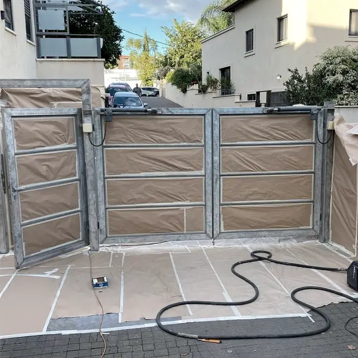 Driveway gate before refinishing
