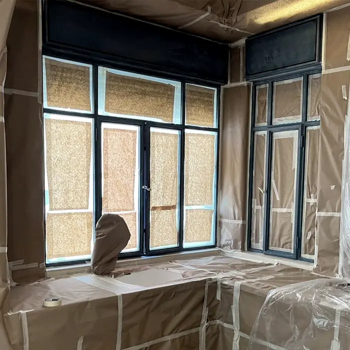 Surfaces masked and ready for painting