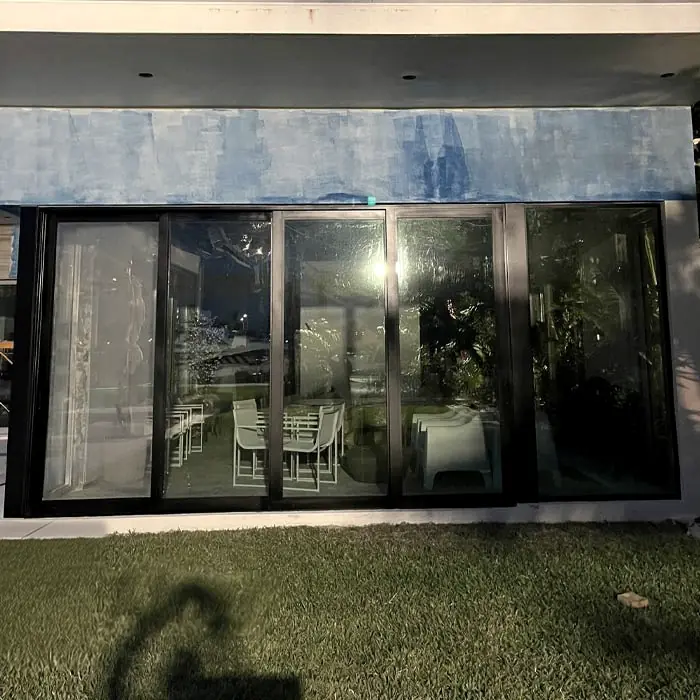 Window frames after painting in black